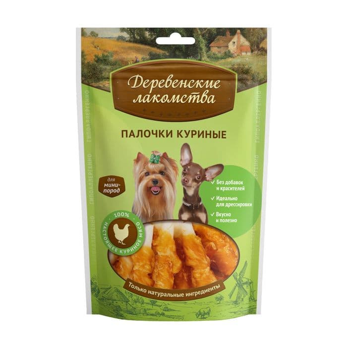 Палочки куриные «Деревенские лакомства» для собак мини-пород, 60 г