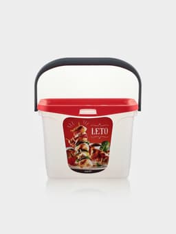 Контейнер для шашлыка c ручкой BEROSSI Leto, 6 л, пластик, прозрачный, крышка красная