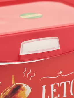 Контейнер для шашлыка c ручкой BEROSSI Leto, 6 л, пластик, прозрачный, крышка красная