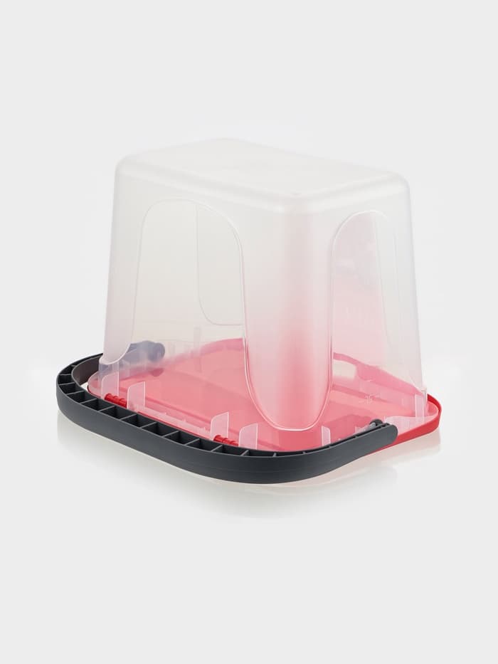 Контейнер для шашлыка c ручкой BEROSSI Leto, 6 л, пластик, прозрачный, крышка красная