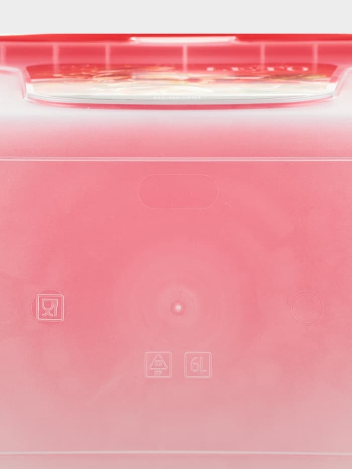 Контейнер для шашлыка c ручкой BEROSSI Leto, 6 л, пластик, прозрачный, крышка красная