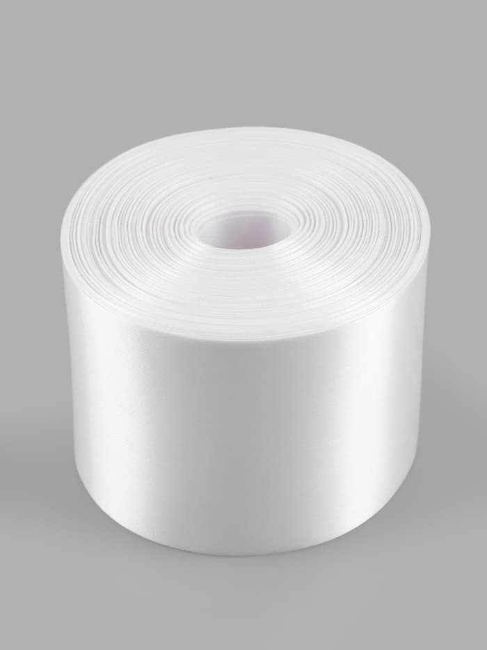 Лента атласная, 100 мм, 100±5 м, белая
