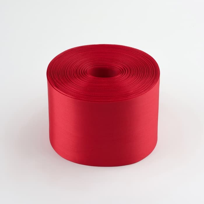Лента атласная, 100 мм, 100±5 м, красная