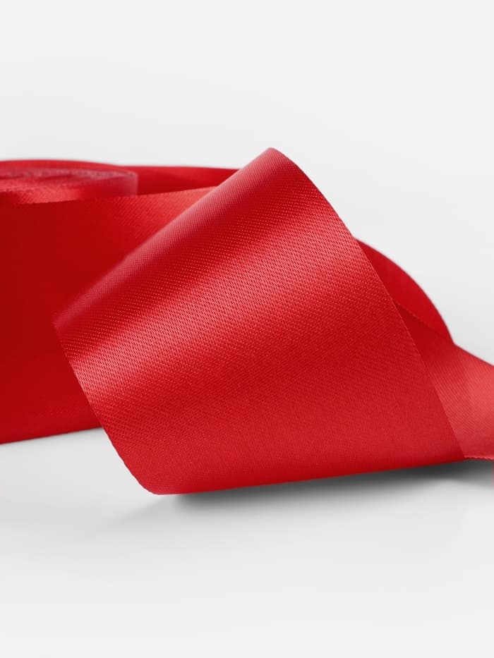 Лента атласная, 50 мм, 100±5 м, красная