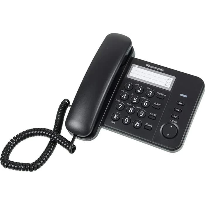 Телефон проводной Panasonic KX-TS2352RUB, чёрный