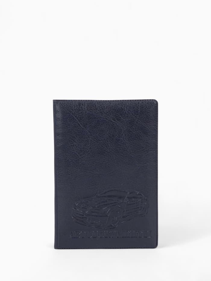 Обложка для автодокументов, с тиснением, 9.5×0.5×13.5 см, синяя