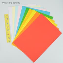 Бумага цветная двусторонняя А4, 12 листов, 12 цветов «Каляка-Маляка»