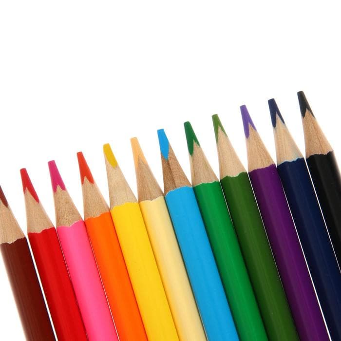 Карандаши цветные 12 цветов «Каляка-Маляка», трёхгранные