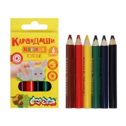 Карандаши цветные 6 цветов, «Каляка-Маляка», трёхгранные, утолщенные