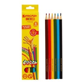 Карандаши цветные 6 цветов «Каляка-Маляка», шестигранные
