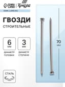 Гвозди ТУНДРА, строительные, ГОСТ 4028-63, без покрытия, 3×70 мм, 5 кг