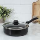 Сотейник Promo, 2.8 л, d=24 см, стеклянная крышка, антипригарное покрытие, алюминий, чёрный