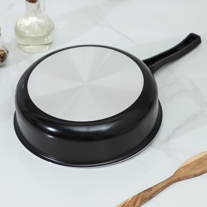 Сотейник Promo, 2.8 л, d=24 см, стеклянная крышка, антипригарное покрытие, алюминий, чёрный