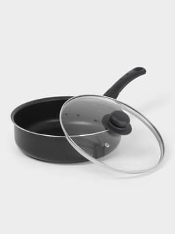 Сотейник Promo, 2.8 л, d=24 см, стеклянная крышка, антипригарное покрытие, алюминий, чёрный