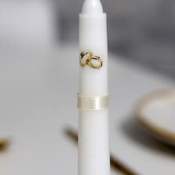 Набор свадебных свечей «Совет да любовь с лентой», 3 шт. шампань, 2 шт.: 1.8×15 см; 1 шт.: 5.2×9.5 см