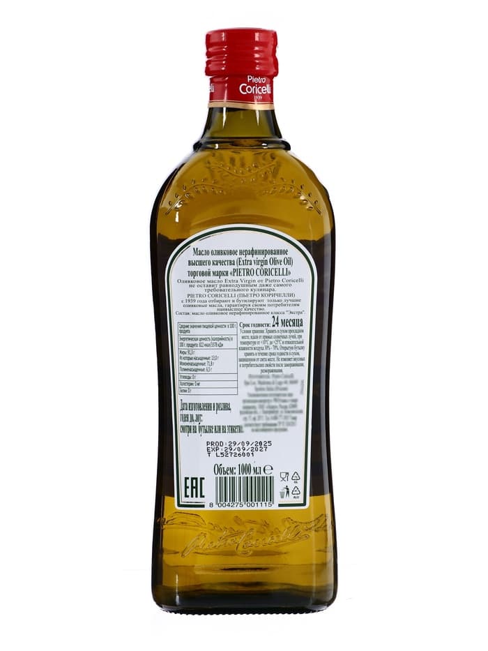 Оливковое масло Pietro Coricelli Extra Virgin 1000 мл