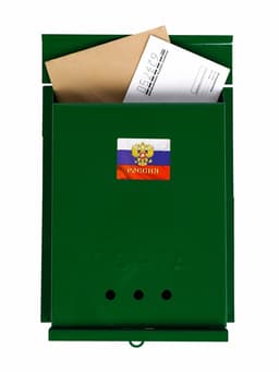 Ящик почтовый «Почта», вертикальный, без замка (с петлёй), зелёный
