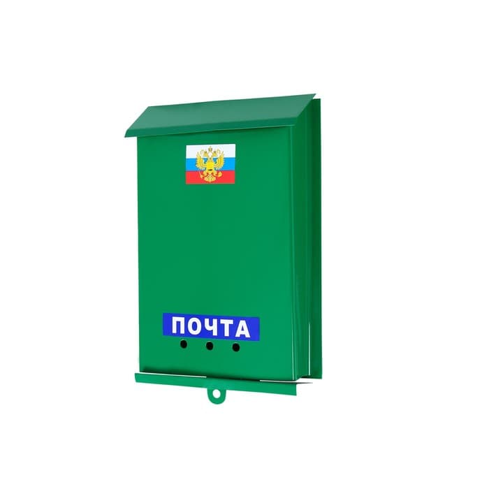 Ящик почтовый «Почта», вертикальный, без замка (с петлёй), зелёный