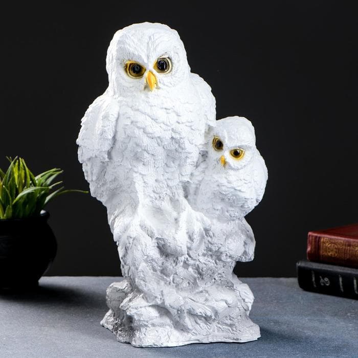 Копилка для денег «Совы полярные», полистоун, 20×18×36 см