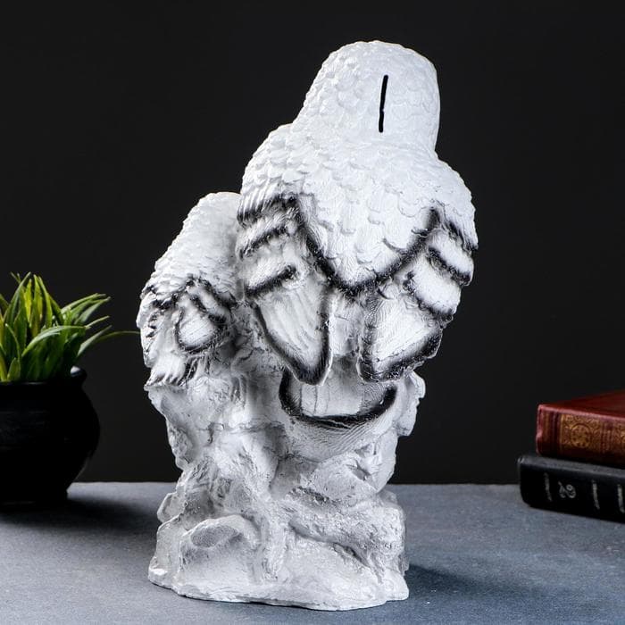 Копилка для денег «Совы полярные», полистоун, 20×18×36 см