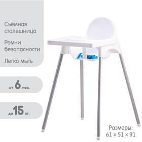 Стульчик для кормления пластиковый, белый