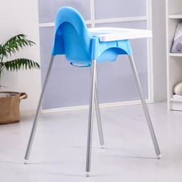 Стульчик для кормления пластиковый, голубой