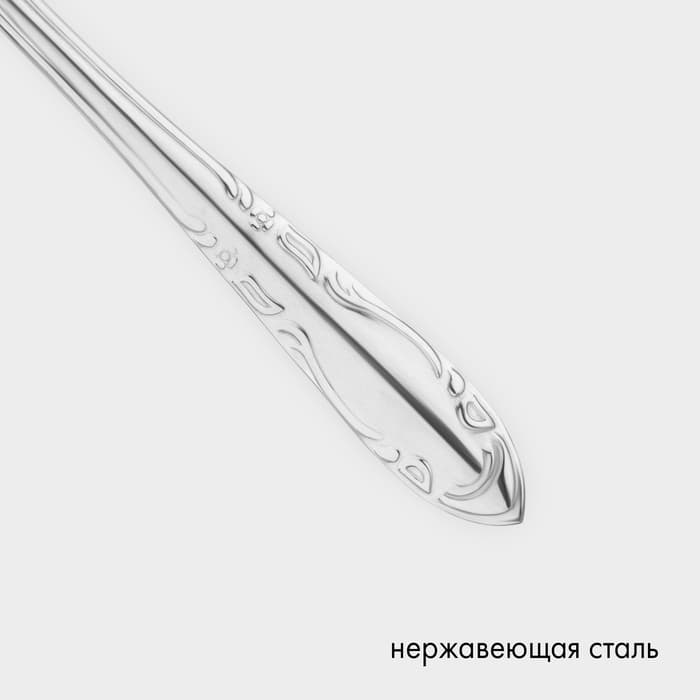 Набор столовых ложек из нержавеющей стали «Общепит», толщина 0.7 мм, длина 19 см, 6 шт., серебряный