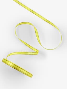 Лента атласная, с золотым люрексом, 6 мм, 23±1 м, жёлтая №015