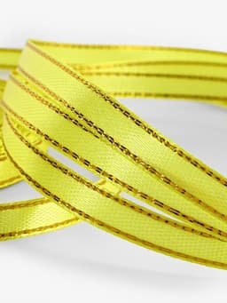 Лента атласная, с золотым люрексом, 6 мм, 23±1 м, жёлтая №015