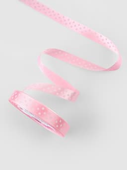 Лента атласная «Горошек», 15 мм, 23±1 м, розовая №004