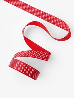 Лента атласная «Горошек», 25 мм, 23±1 м, красная №026