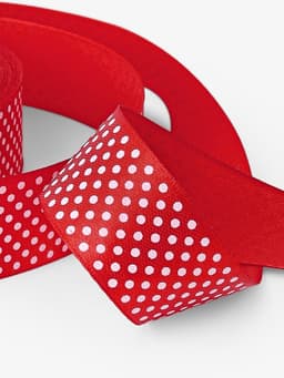 Лента атласная «Горошек», 25 мм, 23±1 м, красная №026