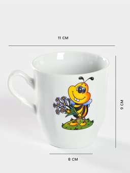 Кружка детская Добрушский завод «Пчёлы», 250 мл, фарфор, белая, рисунок МИКС