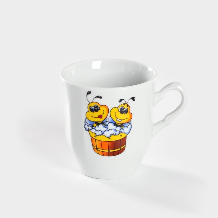 Кружка детская Добрушский завод «Пчёлы», 250 мл, фарфор, белая, рисунок МИКС