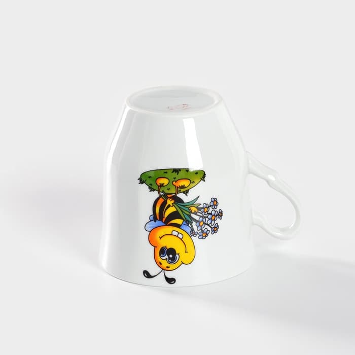 Кружка детская Добрушский завод «Пчёлы», 250 мл, фарфор, белая, рисунок МИКС