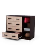 Комод для хранения «Клик Мебель», с 5 выдвижными ящиками, с дверью, 1100×480×900 мм, цвет венге тёмный/венге светлый