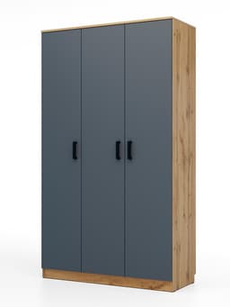 Шкаф трёхстворчатый распашной «Клик Мебель», 1210×500×2100 мм, цвет дуб вотан/тёмно - серый