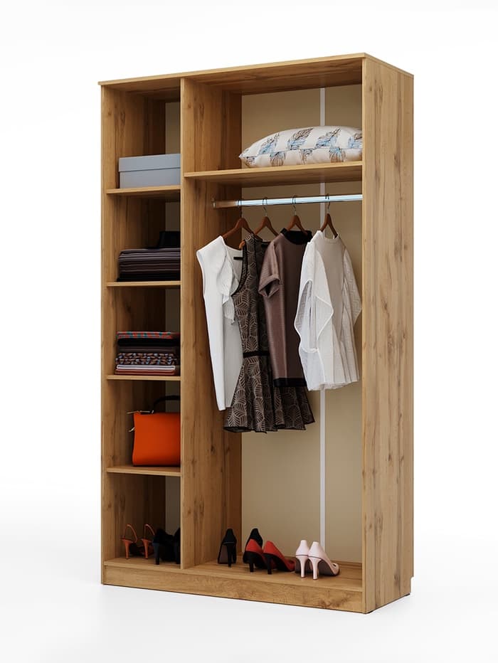 Шкаф трёхстворчатый распашной «Клик Мебель», 1210×500×2100 мм, цвет дуб вотан/тёмно - серый