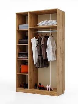 Шкаф трёхстворчатый распашной «Клик Мебель», 1210×500×2100 мм, цвет дуб вотан/тёмно - серый