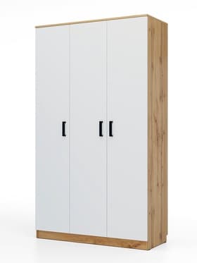 Шкаф трёхстворчатый распашной «Клик Мебель», 1210×500×2100 мм, цвет дуб вотан/белый