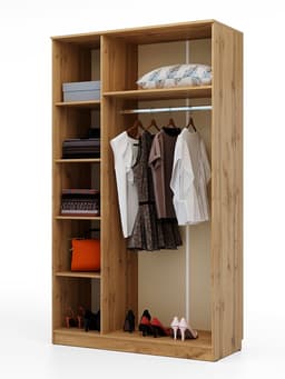 Шкаф трёхстворчатый распашной «Клик Мебель», 1210×500×2100 мм, цвет дуб вотан/белый