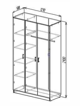 Шкаф трёхстворчатый распашной «Клик Мебель», 1210×500×2100 мм, цвет дуб вотан/белый