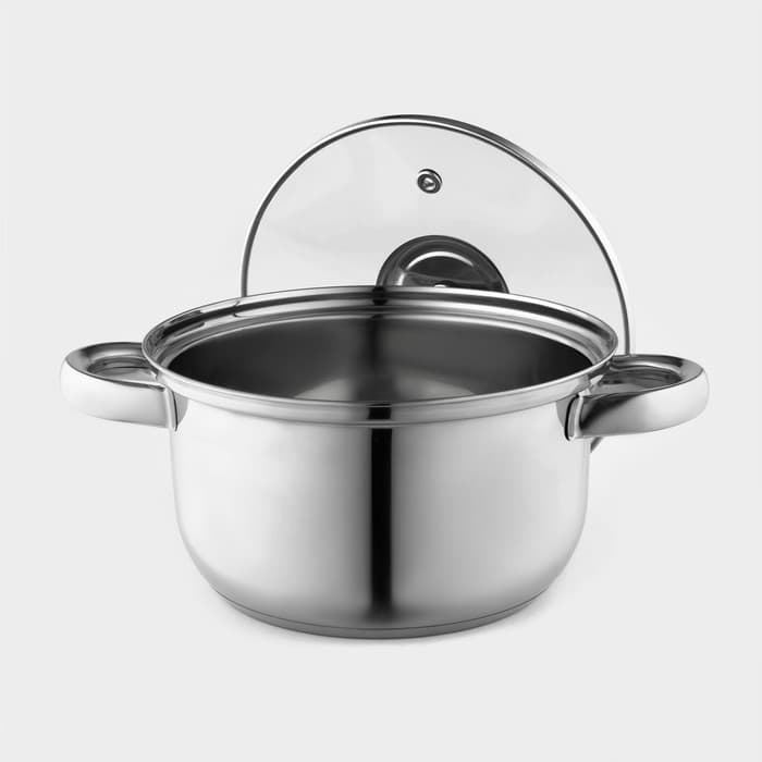 Кастрюля Доляна «Классика», 1.5 л, d=17.5 см, с крышкой, капсульное дно, нержавеющая сталь, хромированная