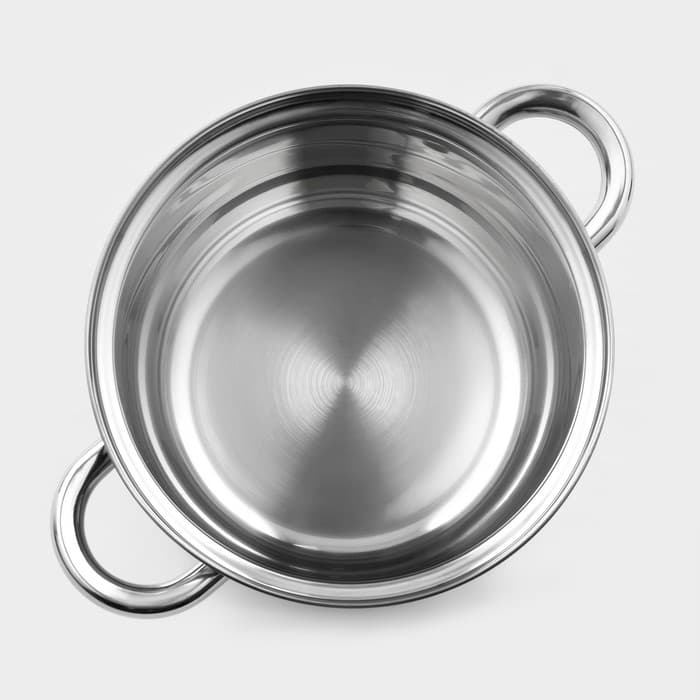 Кастрюля Доляна «Классика», 1.5 л, d=17.5 см, с крышкой, капсульное дно, нержавеющая сталь, хромированная