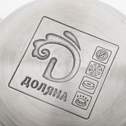 Кастрюля Доляна «Роскошь», 1.5 л, d=17 см, со стеклянной крышкой, капсульное дно, нержавеющая сталь, хромированная