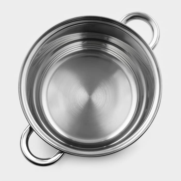 Кастрюля Доляна «Классика», 2.2 л, d=19 см, с крышкой, капсульное дно, нержавеющая сталь, хромированная