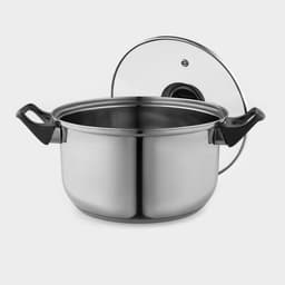 Кастрюля Доляна «Чёрная ночь», 2.2 л, d=18 см, с крышкой, капсульное дно, нержавеющая сталь, хромированная