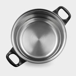 Кастрюля Доляна «Чёрная ночь», 2.2 л, d=18 см, с крышкой, капсульное дно, нержавеющая сталь, хромированная