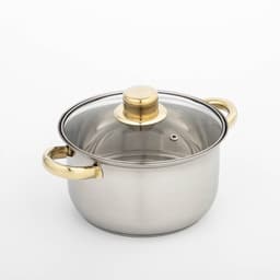 Кастрюля Доляна «Роскошь», 2.2 л, d=19 см, со стеклянной крышкой, капсульное дно, нержавеющая сталь, хромированная