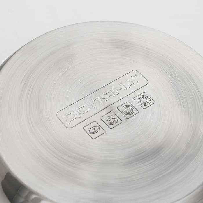 Кастрюля Доляна «Классика», 3 л, d=20 см, с крышкой, капсульное дно, нержавеющая сталь, хромированная